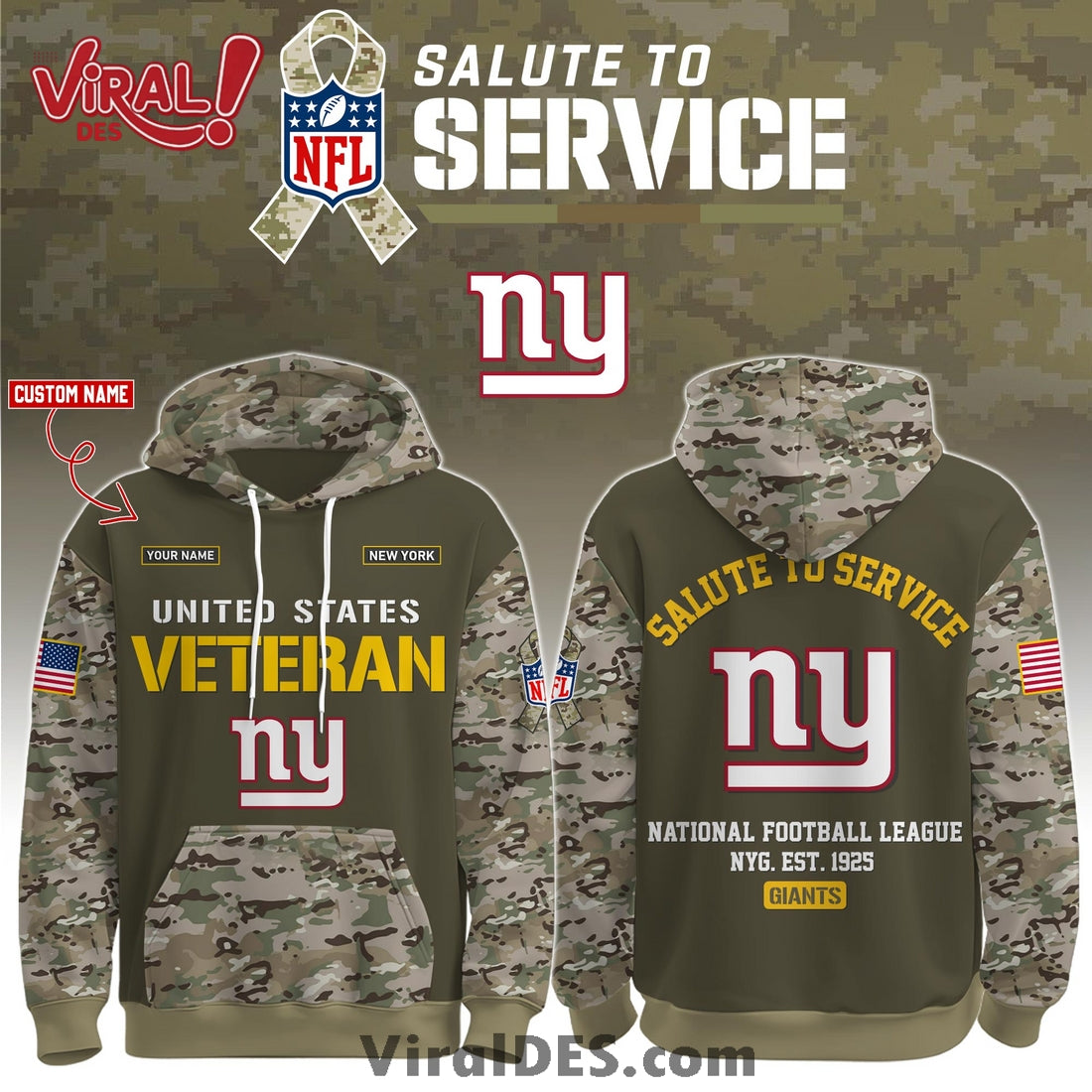 New York Giants 2025 Salute to Service Hoodie, Long Pants