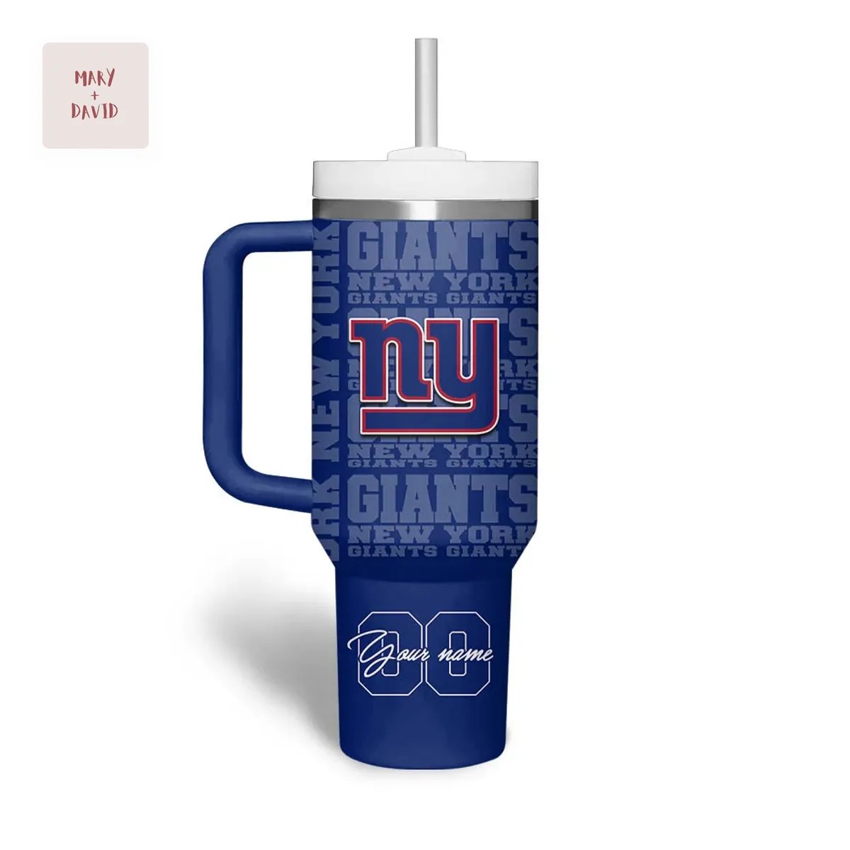 New York Giants NFL Custom Name & Number 40oz Tumbler
