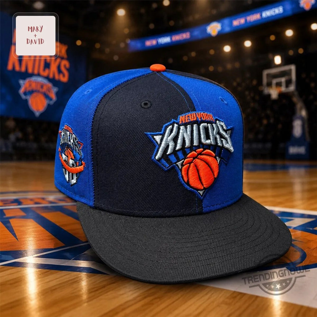 New York Knicks 50th Anniversary Retro Blue Pinwheel Embroidered Snapback Cap