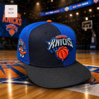 New York Knicks 50th Anniversary Retro Blue Pinwheel Embroidered Snapback Cap