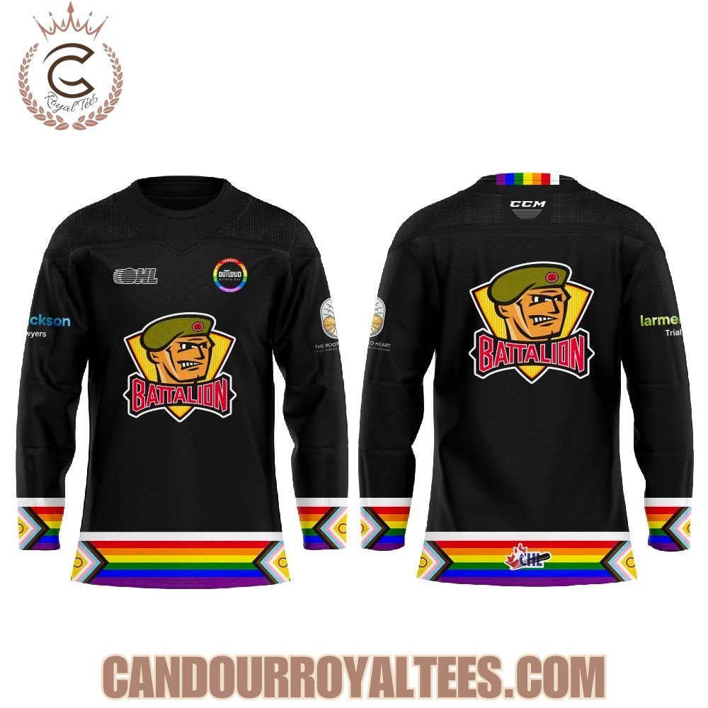 North Bay Battalion Inclusion Night With Our Brand New DEI Warm-Up Sweaters 2026 Hockey Jersey