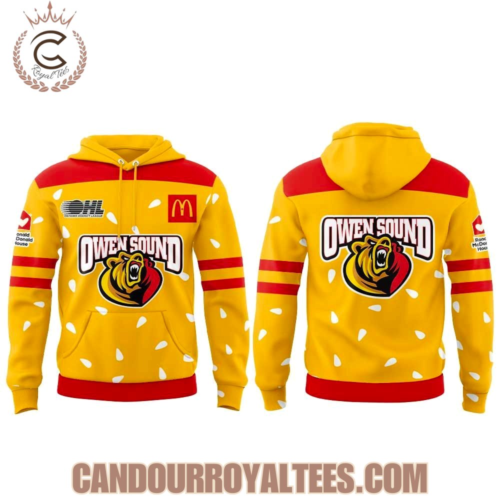 Owen Sound Attack Warmin up in Ronald Mcdonald House Hoodie