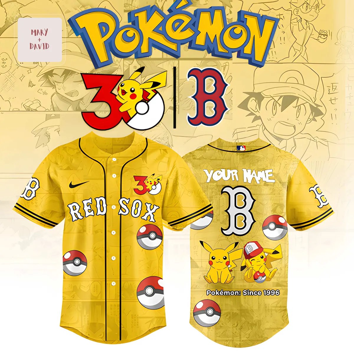 Pokémon Red Sox 30th Anniversary 2026 Limited Edition Baseball Jersey