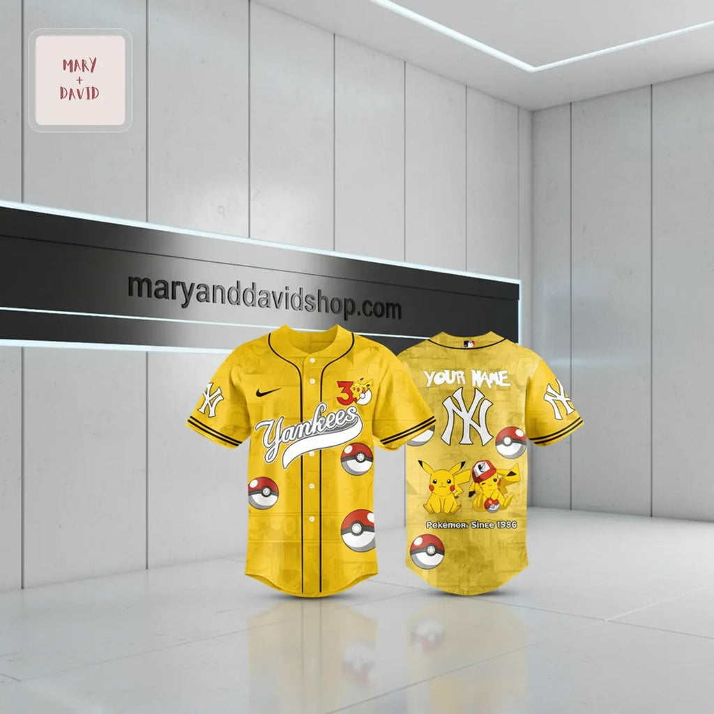 Pokémon Yankees 30th Anniversary Limited Edition Pikachu Baseball Jersey