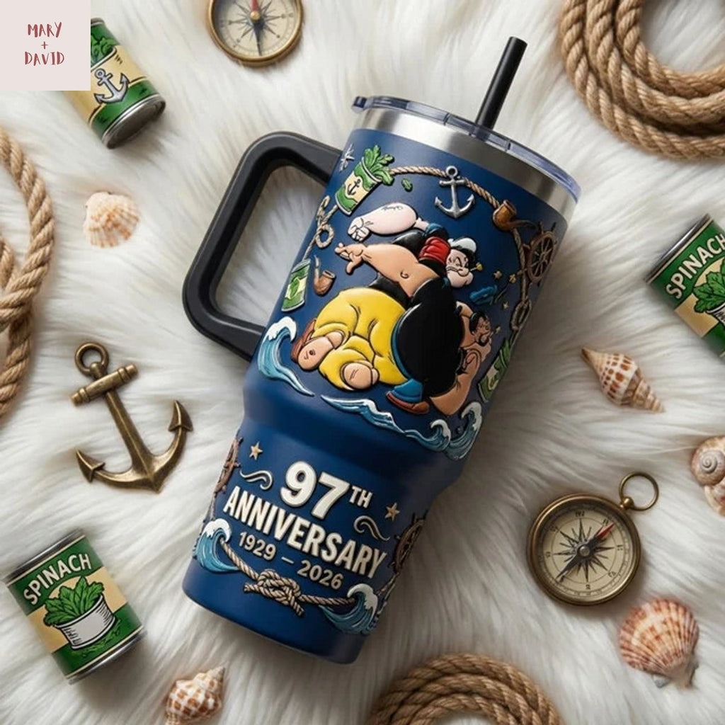 Popeye The Sailor Man 97th Anniversary 3D Embossed Tumbler