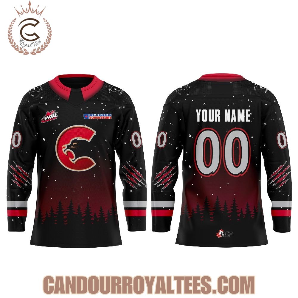 Prince George Cougars My Jersey Has a Striking Black Background Filled With Stars Hockey Jersey