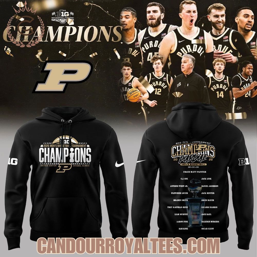 Purdue Boilermakers 2026 Big Ten Men’s Basketball Tournament Champions Shirt