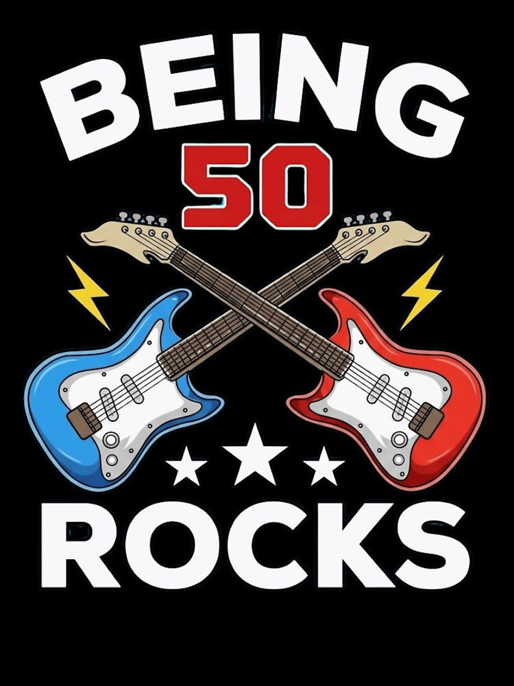 Being 50 Rocks - 50th Birthday Rock And Roll Guitarist Shirt