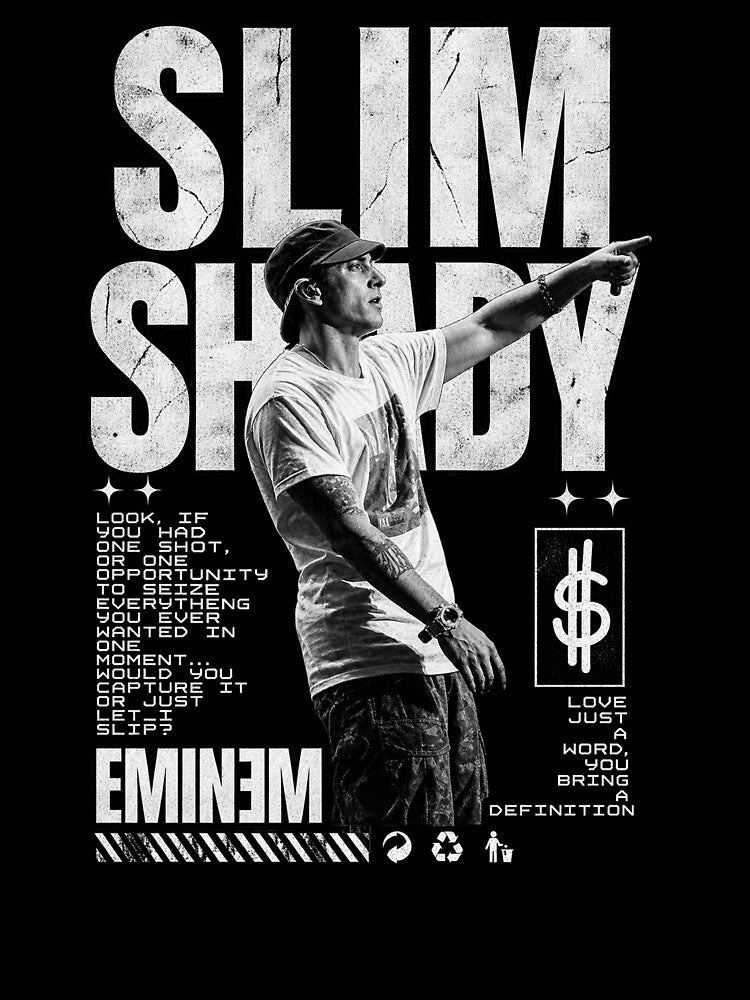 Eminem Slim Shady Vintage Rap God Hip Hop Graphic Streetwear Shirt