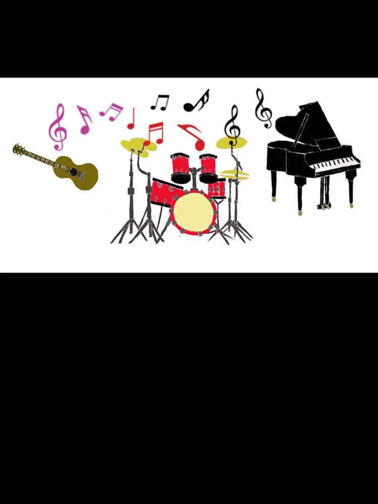 Music Instruments Bass Guitar Drum And Piano Shirt