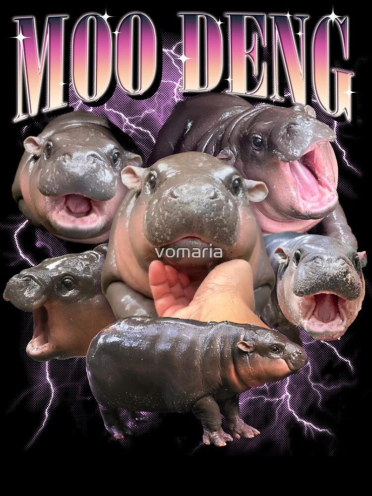 Rap Bootleg Moo-Deng Baby Pygmy Hippo Cute Zoo Meme Shirt