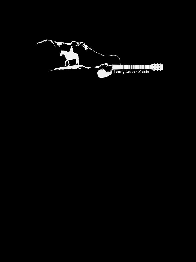 Jenny Lester Music White Logo Bluegrass Horses & Mountains Shirt