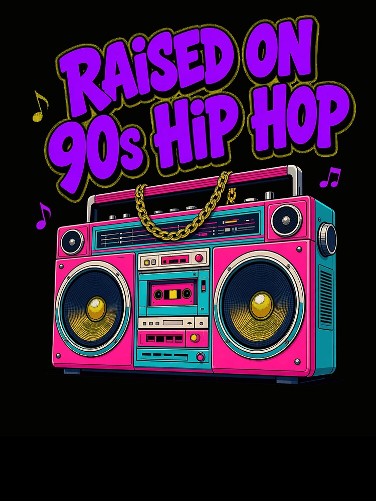 Raised On 90s Hip Hop Retro Boombox Stereo Shirt