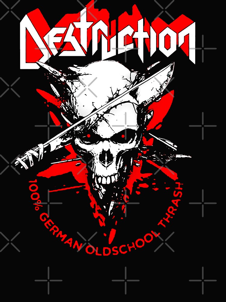 Thrash Metal White Head Skull Shirt