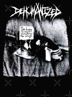 White Typography And Silhouette Death Metal Shirt