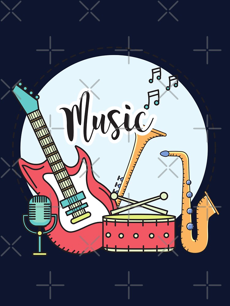 Guitar Piano Drum Music Notes Socks Saxophone Violin Math Casual Cool Shirt