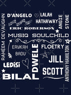 90s Neo Soul Iconic Music Artists White Design Shirt