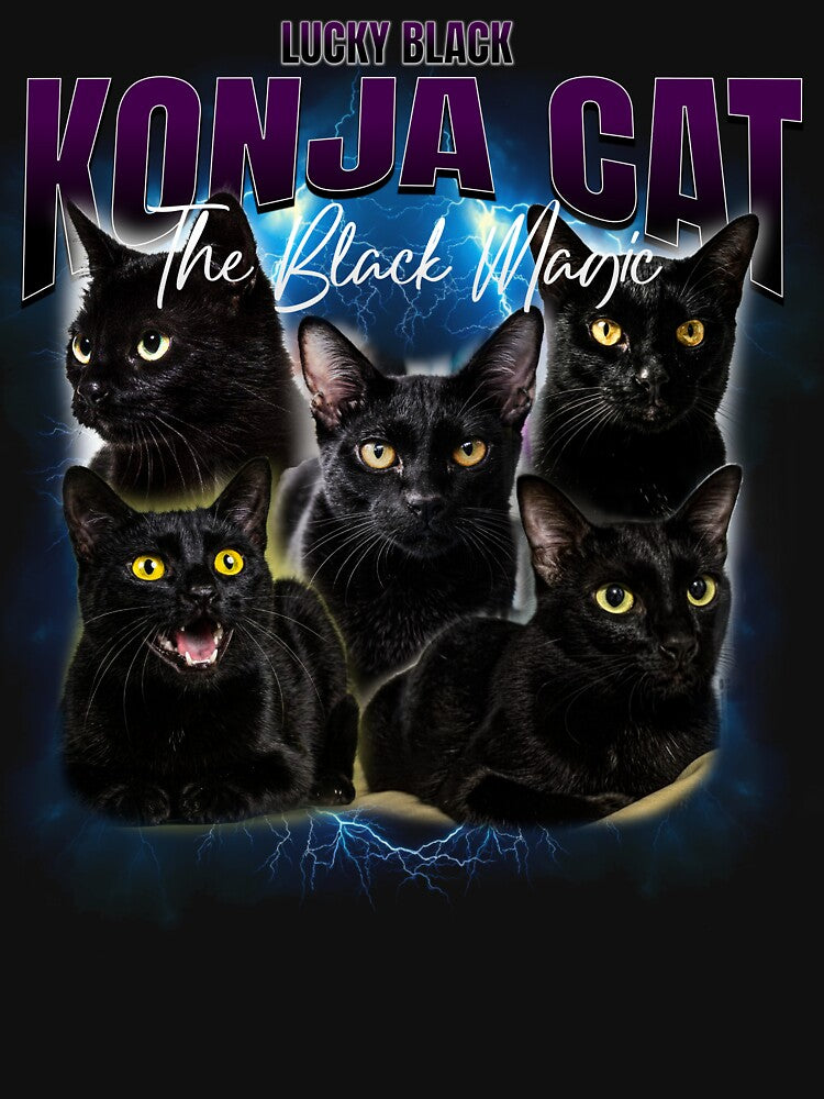90s Bootleg Konja Thai Black Cat Mystic Retro Shirt