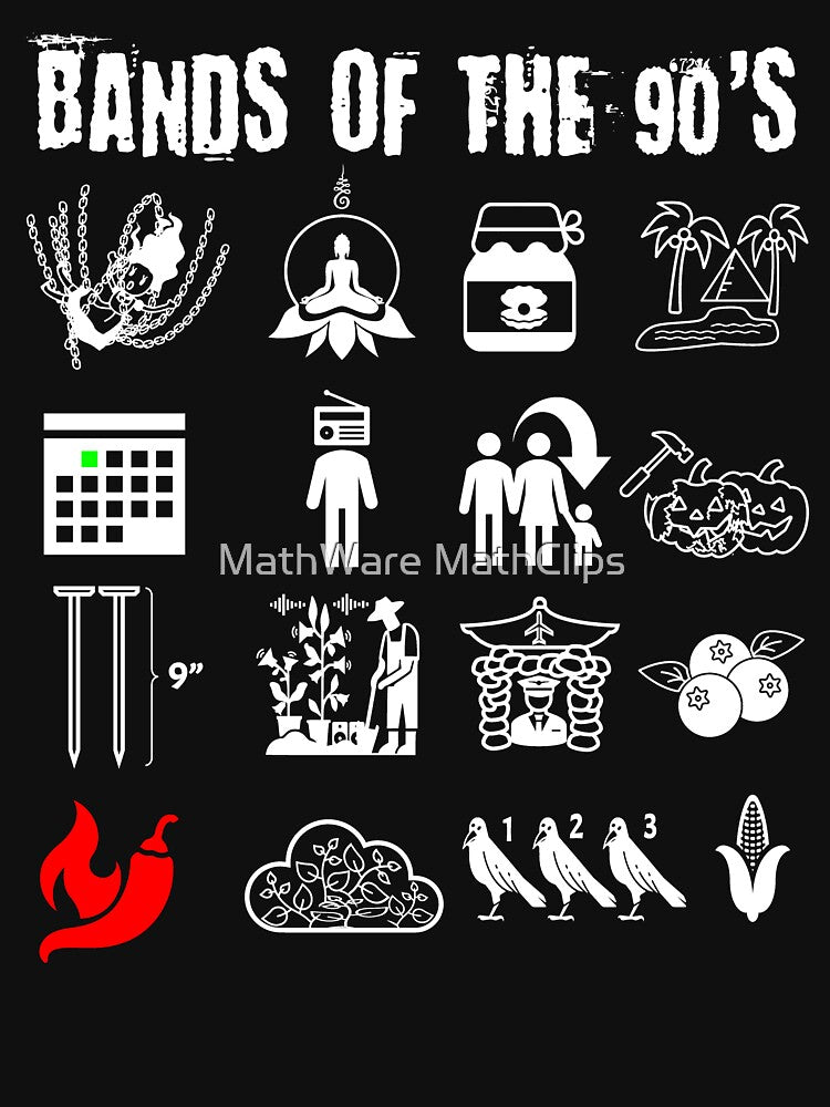 Funny Nerdy Iconic Alternative Rock Bands Of The 90s Shirt