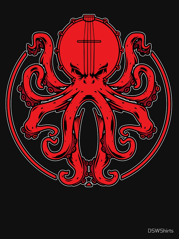 Octopus Kraken Bluegrass Banjo Gifts Country Music Octopus Banjo Shirt