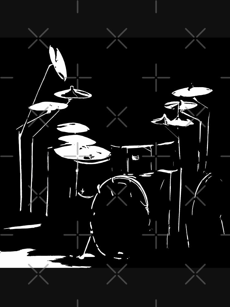 Drum Kit Black And White Shirt