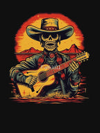Western Skeleton Cowboy Playing Guitar Shirt