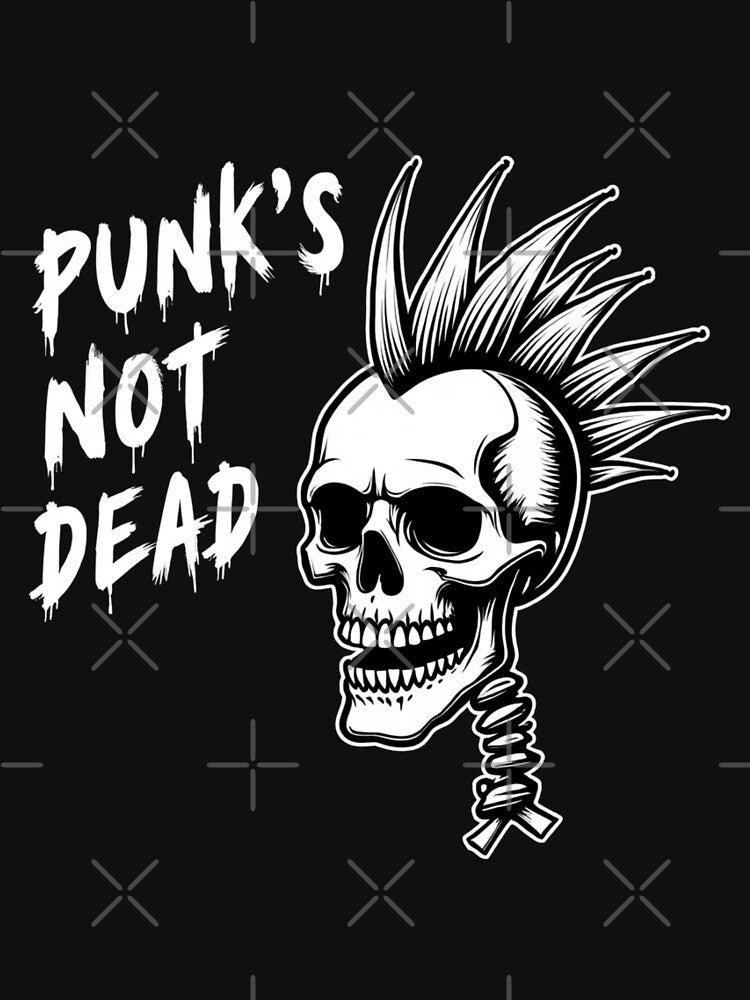 Punk Not Dead Skull Rock Loves Funny Cool Skeleton Music Shirt