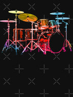 Drum Set Bold Digital Colors Shirt