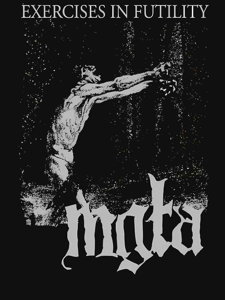 Reaching Statue Figure Distressed Texture Monochromatic Shirt