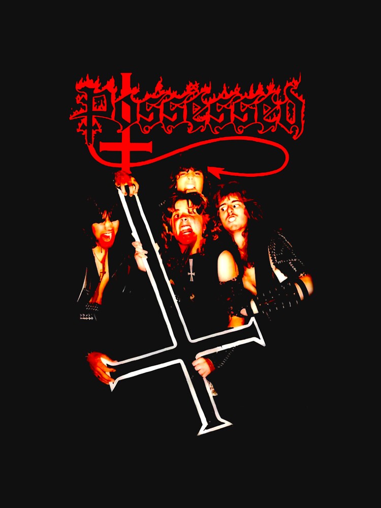 Red Sillhouette Old School Death Metal Band Shirt