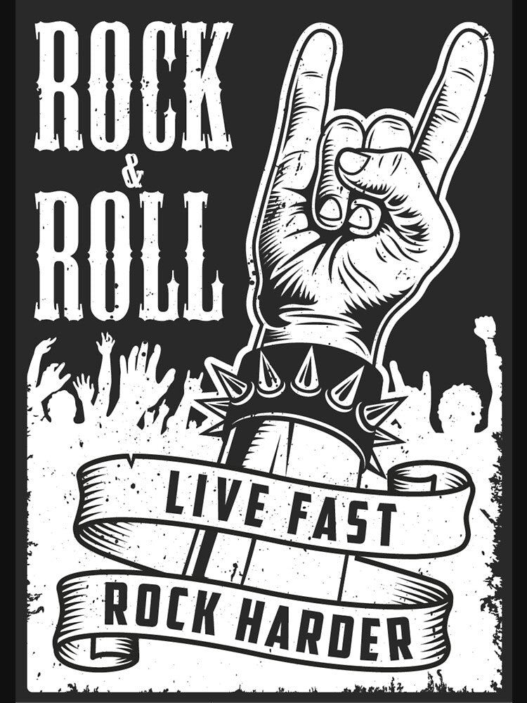 Retro Skull Rock & Roll Live Fast Rock Harder Shirt