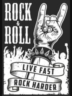 Retro Skull Rock & Roll Live Fast Rock Harder Shirt
