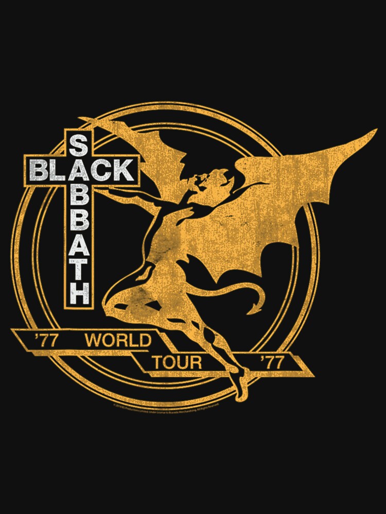 Black Sabbath World Tour Vintage Graphic Design Shirt