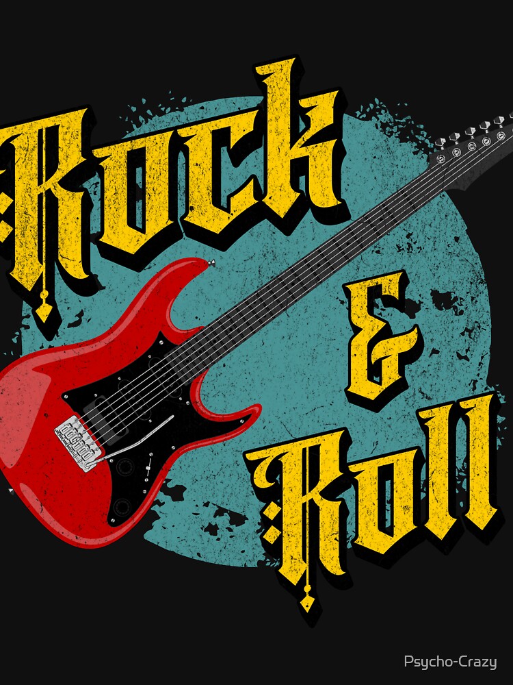 Vibrant Rock And Roll Electric Guitar Design Shirt