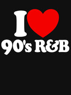 I Love 90's R&B Red Heart Vintage Music 90's R&B Gear Shirt