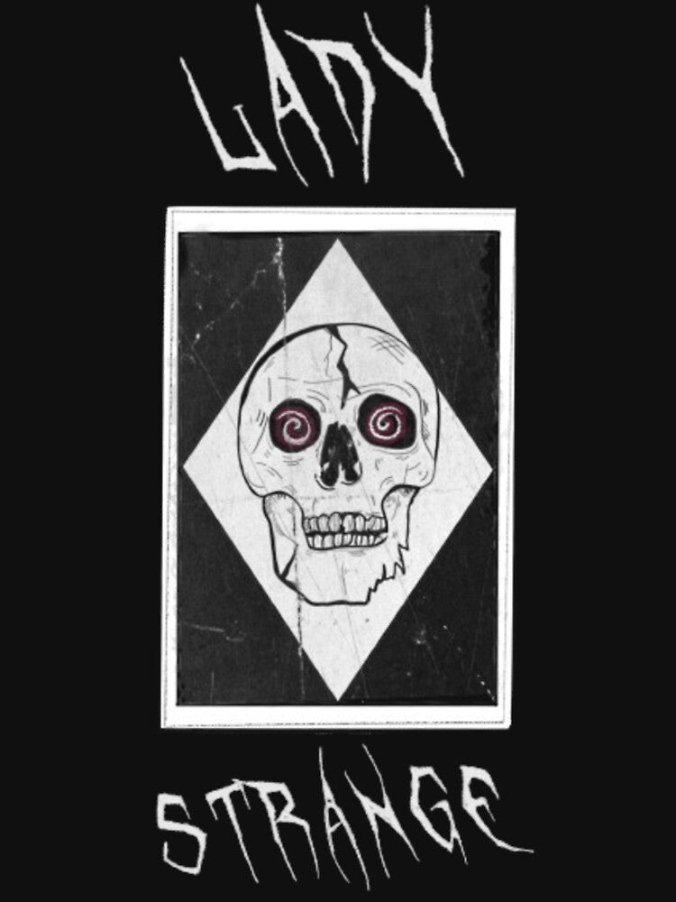 Lady Strange Skull Design White Logo Shirt