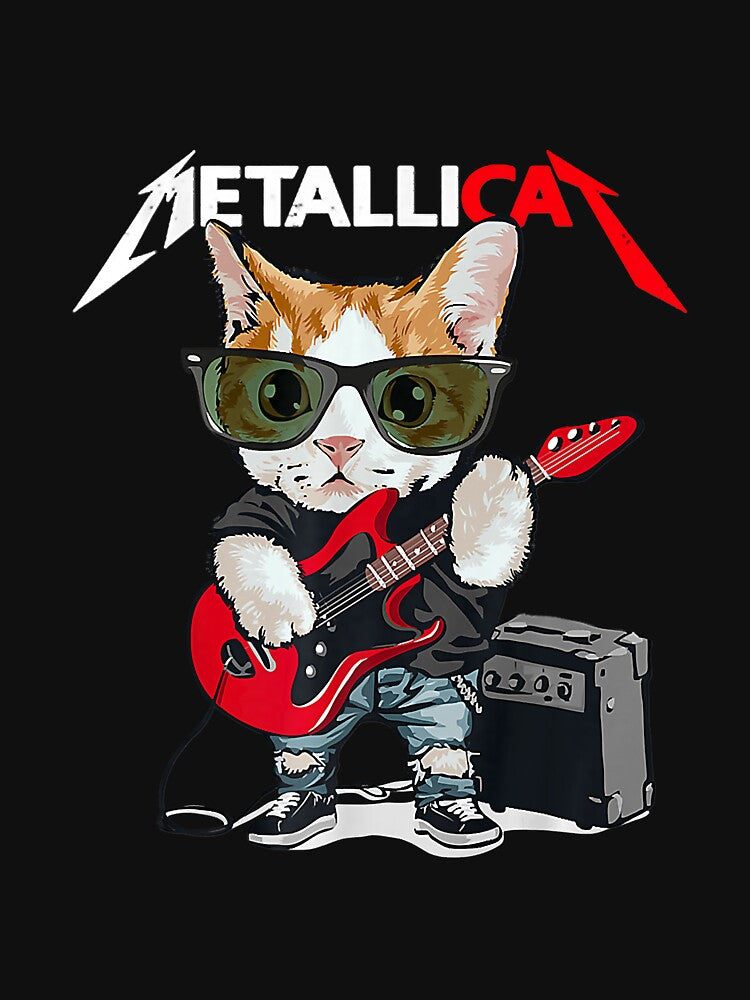 Metallicat Funny Cat Rock 90s Meow For Music Band Of Friends Shirt