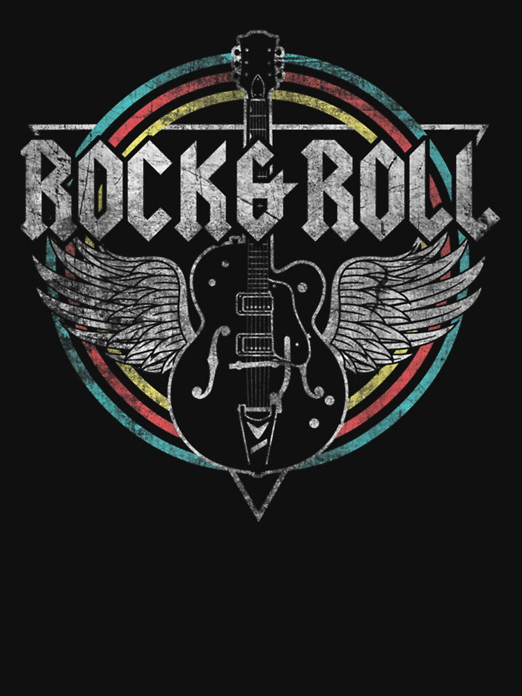 Rock Roll Guitar Wings Music Shirt