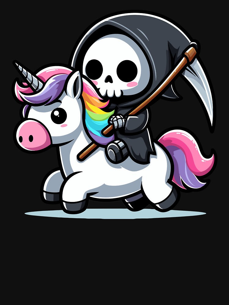 Cute Reaper Riding Unicorn Shirt