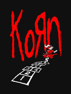 Korn Hopscotch Logo Red Distressed Rock Graphic Design Shirt