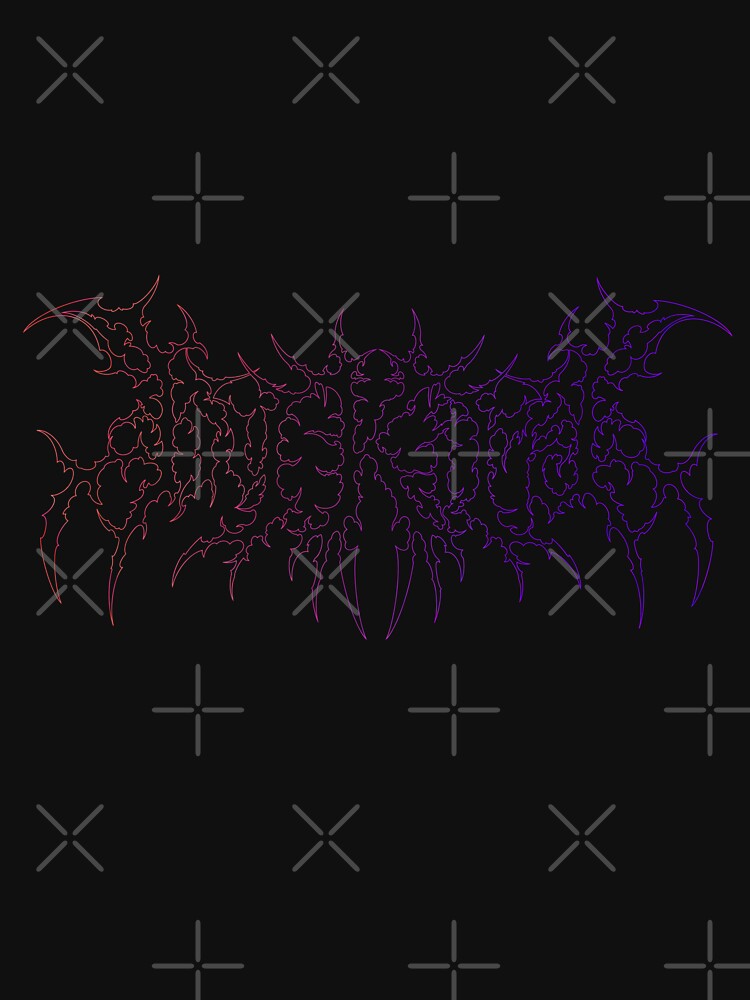 BY KIRA Death Metal Typography Pink Purple Outline Shirt