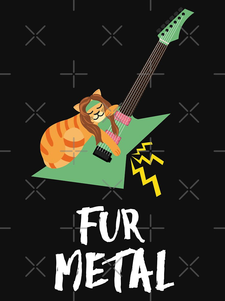 Rock Cat Guitarist Guitar 80s Metal Shirt