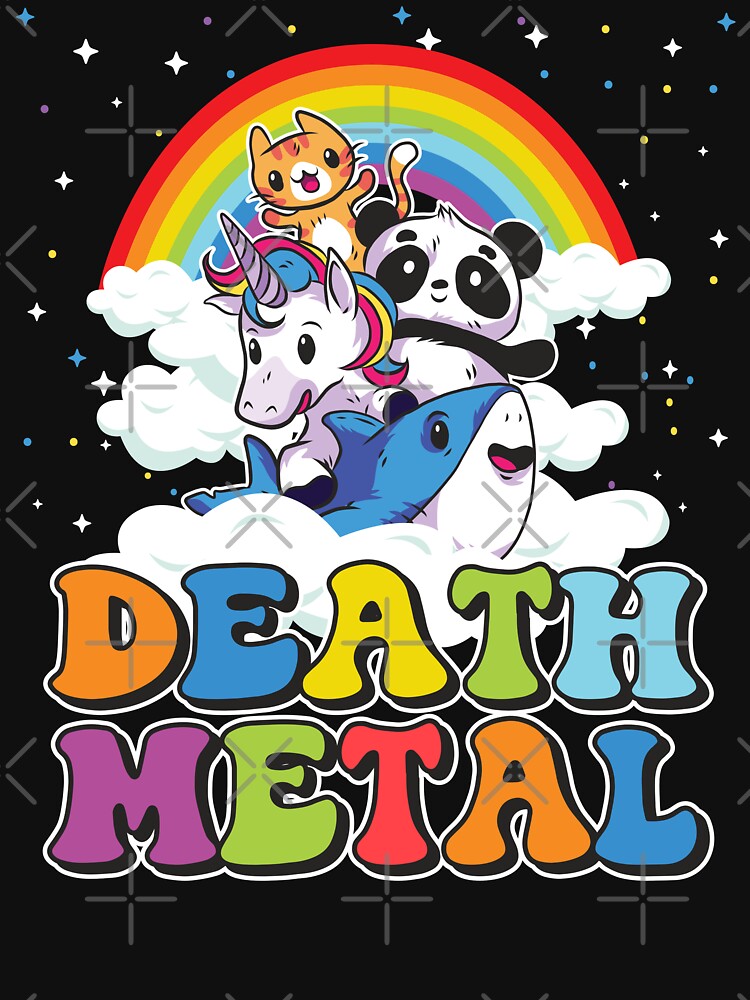 Funny Death Metal Animals Cute Unicorn Rainbow Shirt