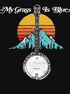 My Grass Is Blue Retro Rocky Mountain Banjo Shirt