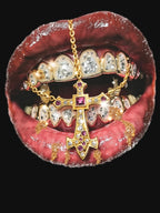 Gold Grill Lips Diamond Teeth Hip Hop Shirt