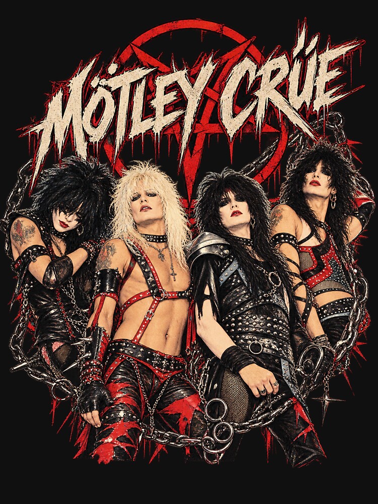 Mötley Crüe Band Vintage 80s Glam Metal Hair Metal Rock Art Shirt
