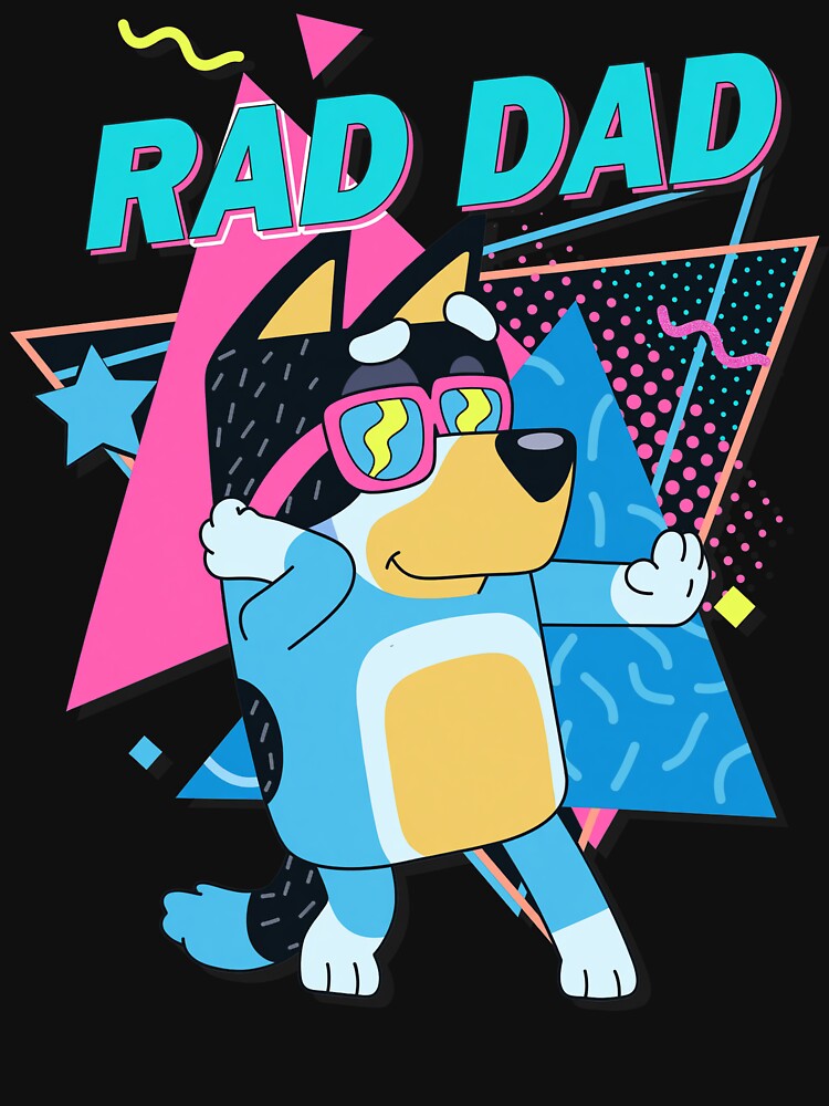 Rad Dad Dog Character Vibrant Shirt