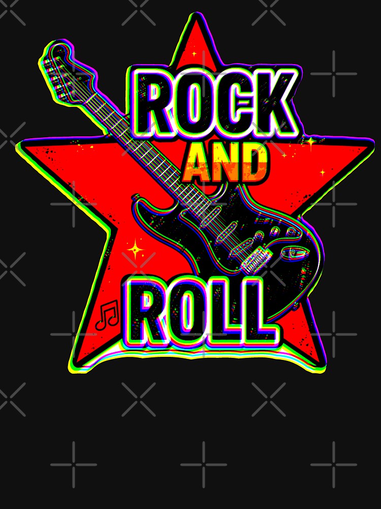 Rock And Roll Star Guitar Design Shirt