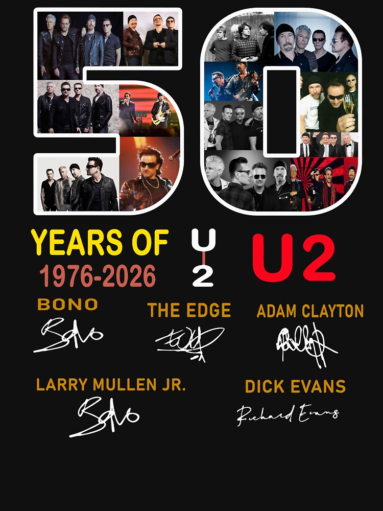 50 Years Of Rock Music 1976 2026 Vintage Band Anniversary Tribute Shirt