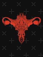 Death Metal Skull Uterus And Ovaries Feminist Art Shirt